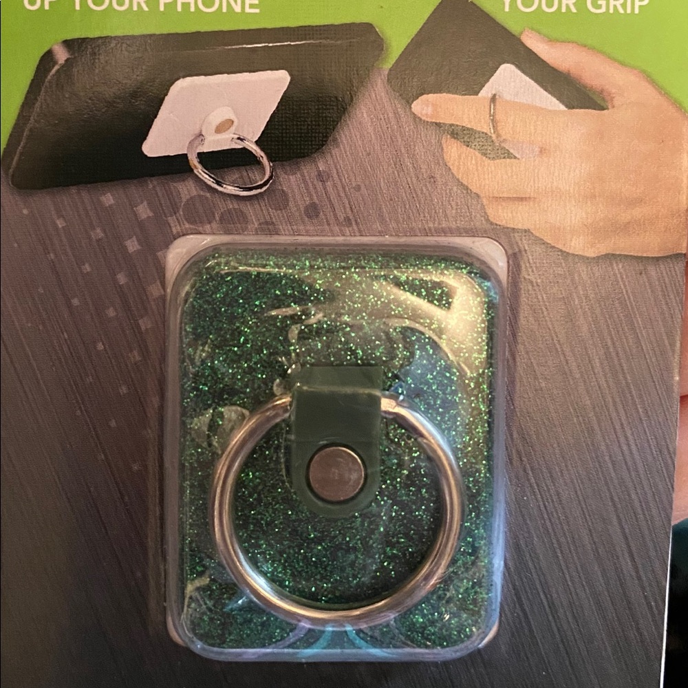 NWT glitter green phone ring grip pop socket